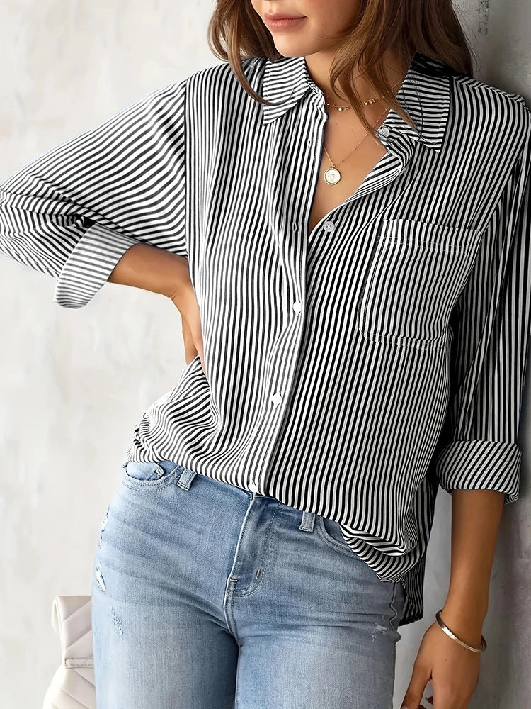 Women's Striped Long Sleeve Shirt