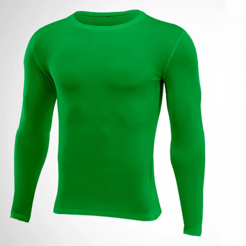 Fitted Crew Neck Long Sleeve Compression T Shirt