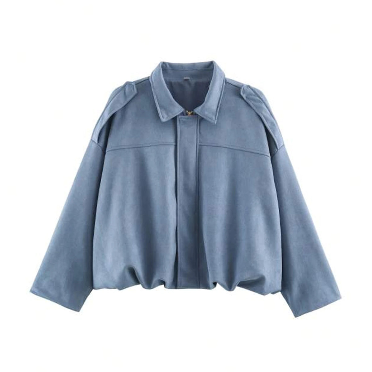 Women's Suede-Look Lapel Zip-Front Jacket