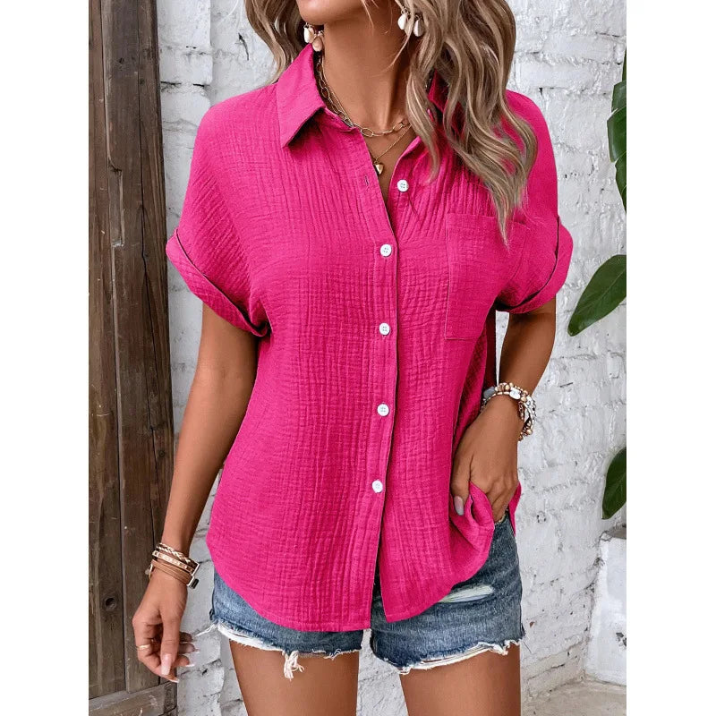 Women's Collared Short Sleeve Shirt