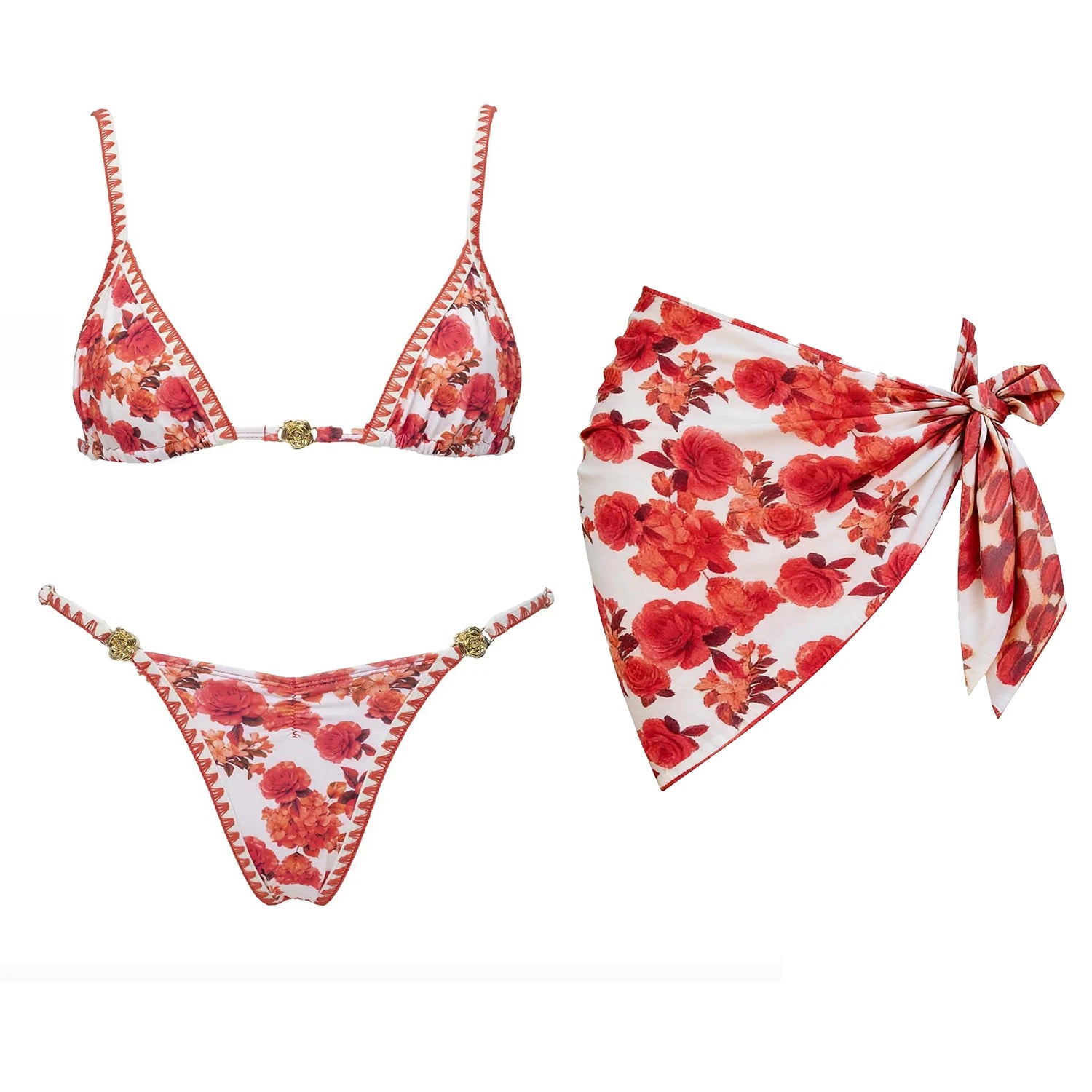 Printed Bikini with Matching Cover-Up
