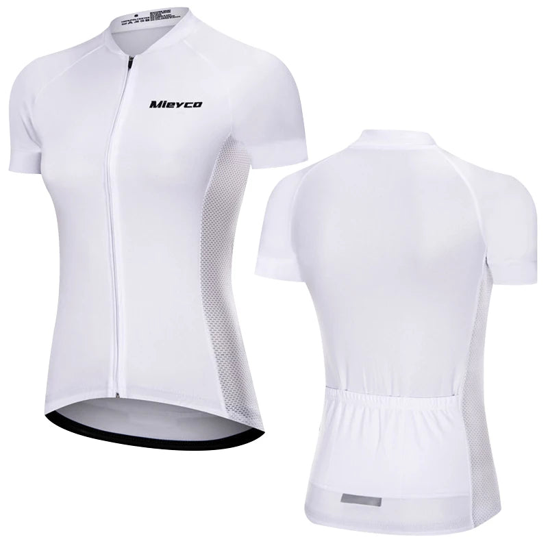 Women Cycling Jersey Summer MTB Bike Shirt Lightweight Breathable Reflective Cycling Top