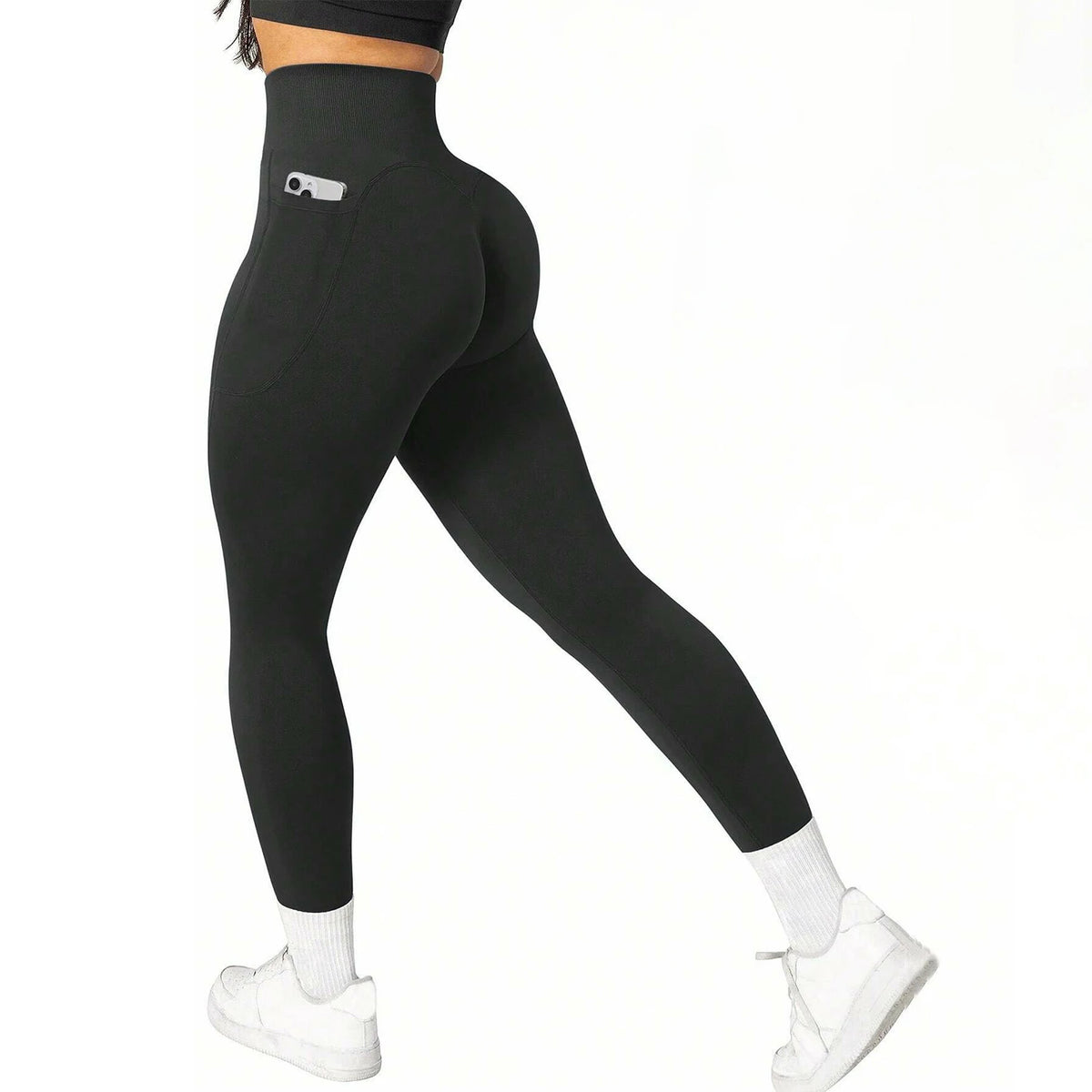 Women's Textured Side Pocket Panelled Capri Leggings For Workout Outfits