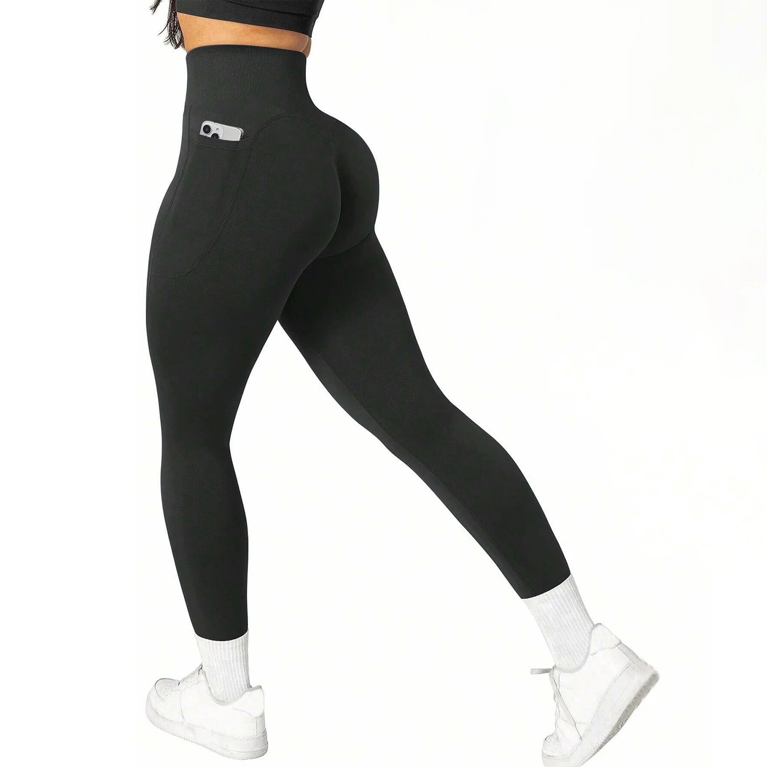 Women's Textured Side Pocket Panelled Capri Leggings For Workout Outfits