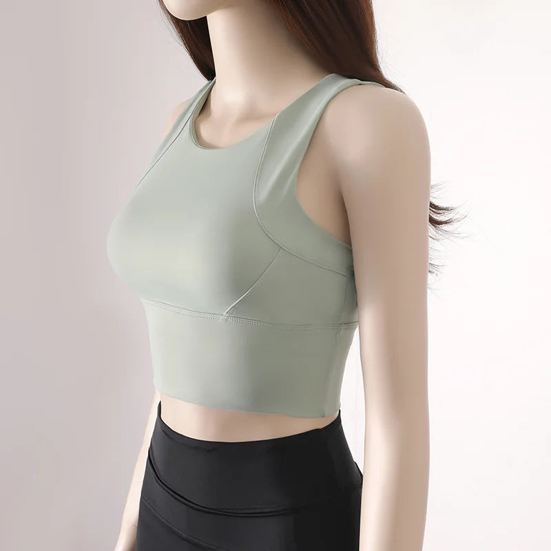 Women's High Neck Racerback Sports Bra