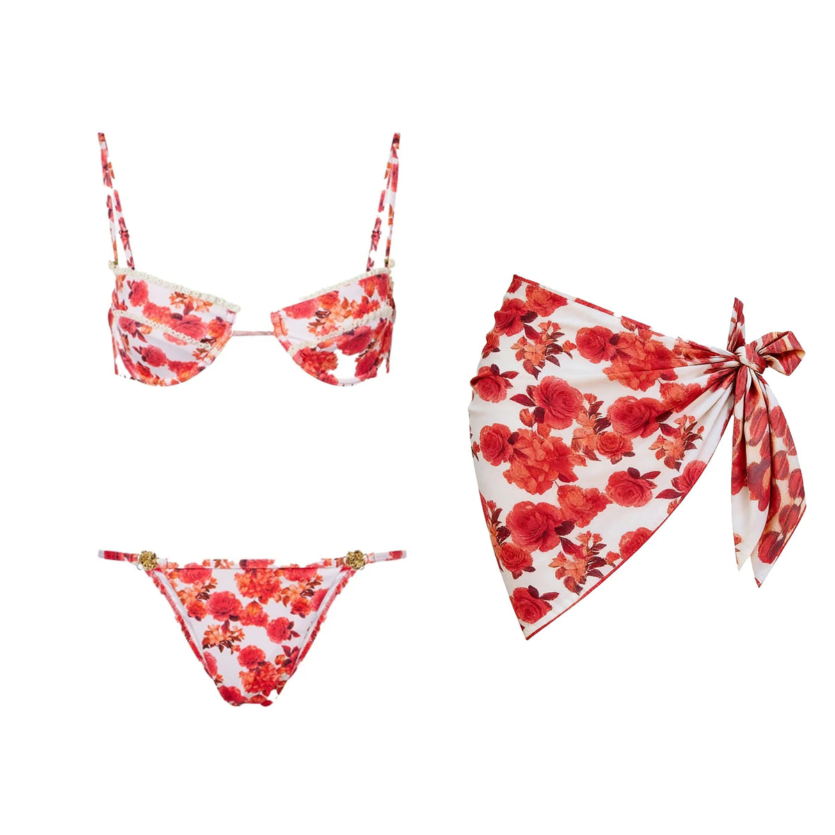Printed Bikini with Matching Cover-Up