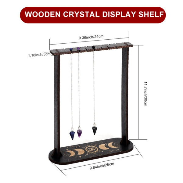 Wooden Pendulum Display Stand Wood Wiccan Crystal Holder Crystal Pendants Wood Pendulum Display Stand Witchcraft Gift Organizer