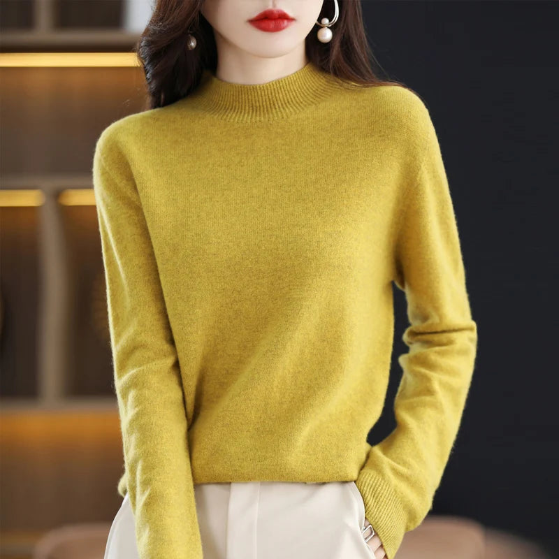 Women's Crew Neck Long Sleeve Sweater Casual Knit Layer