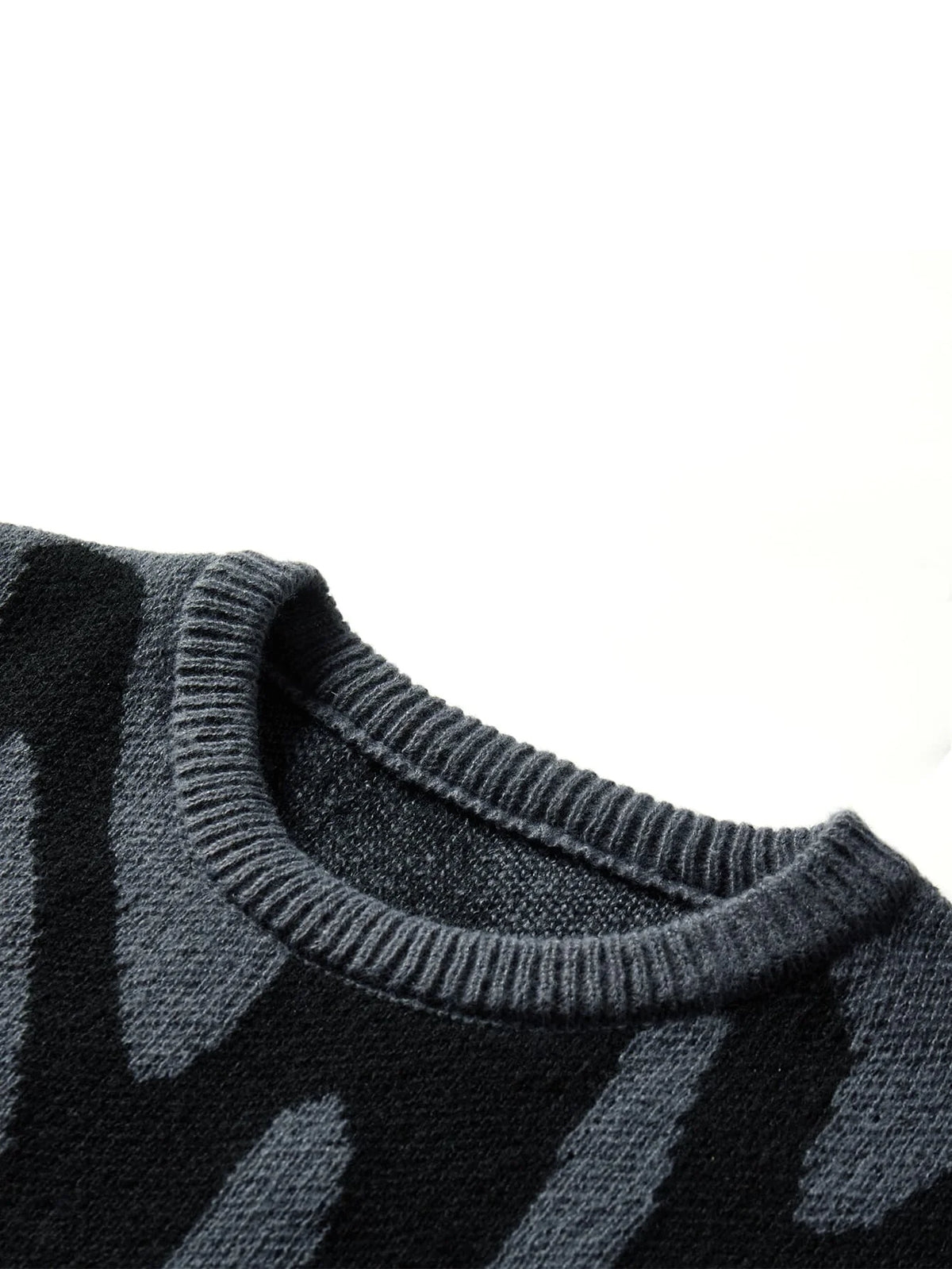 Men's Abstract Pattern Crew Neck Knit Sweater