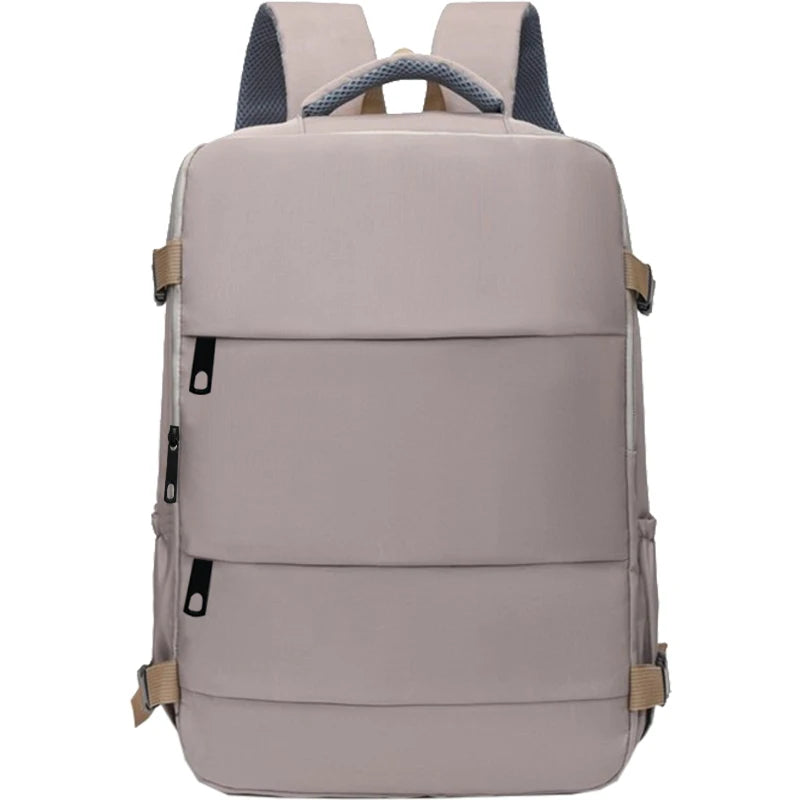 Rectangular Travel Backpack with Side Pockets and Zipper Opening for Daily Carry