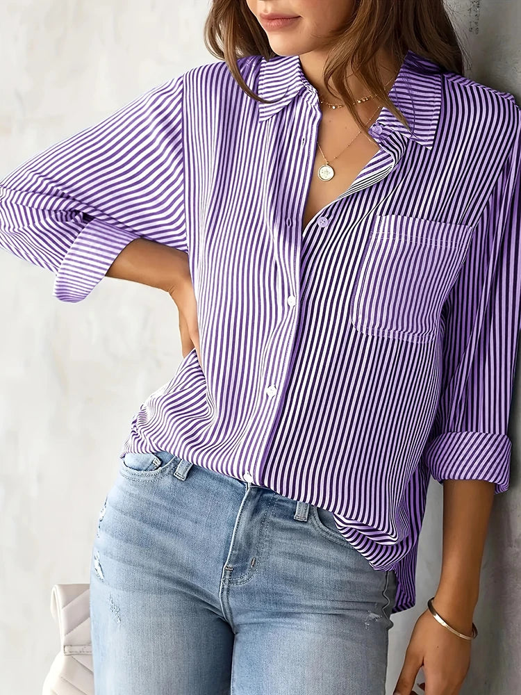 Women's Striped Long Sleeve Shirt