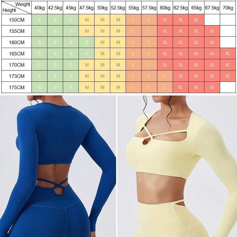 Women's Cutout Long-Sleeve Workout Crop Top