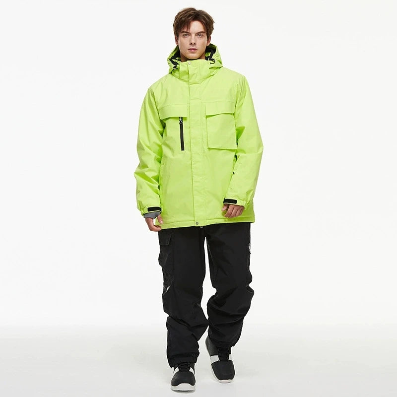 Hooded Ski Jacket and Pants Clothing Set with Style Options
