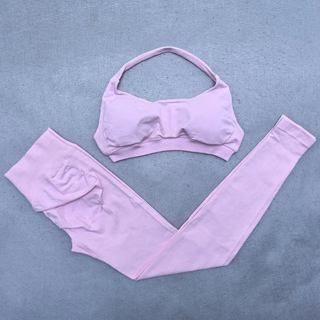 Women's Halter Bra And Leggings Yoga Set For Workout Outfits
