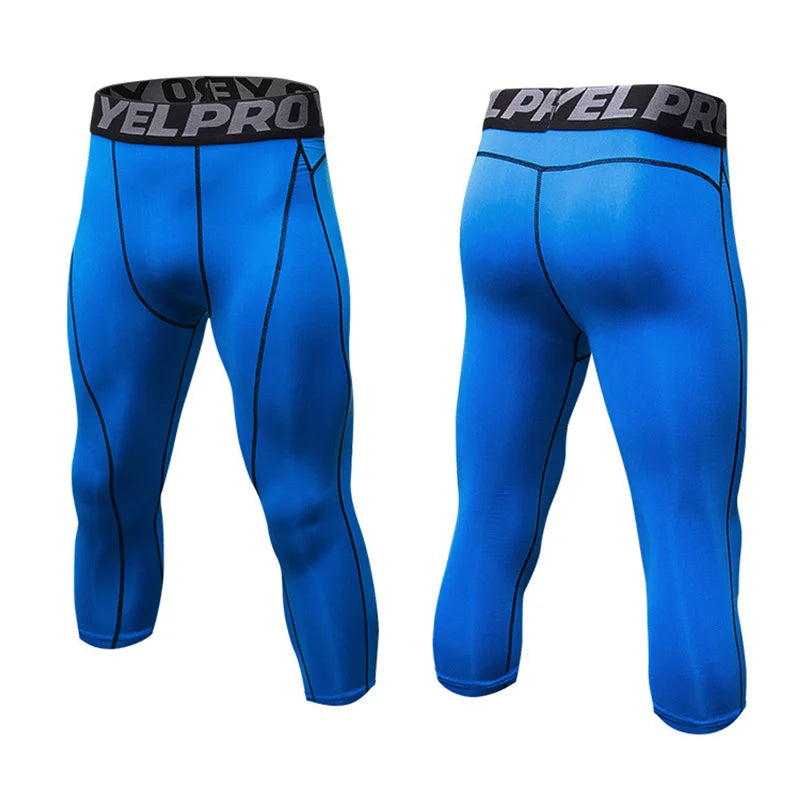 Men's Cropped Training Leggings for Gym and Running