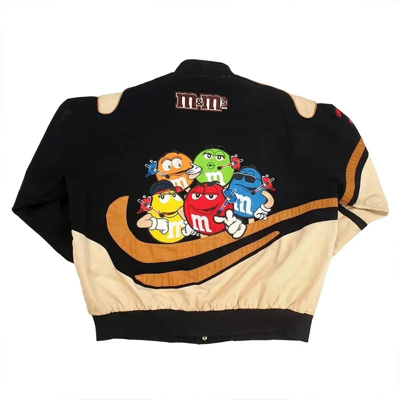 Collared Long Sleeve Loose Fit Casual Streetwear Bomber Jacket