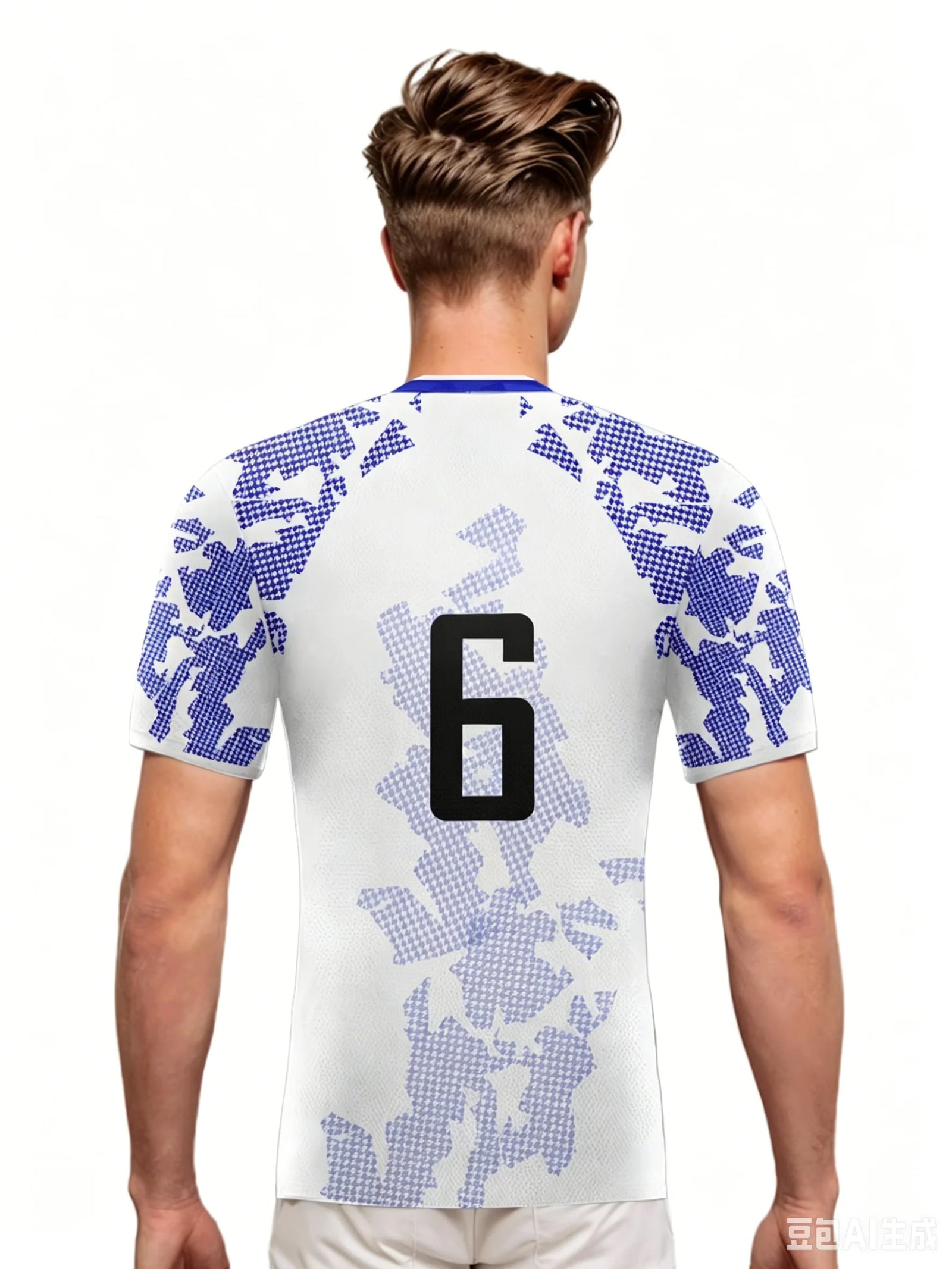 USA Graphic Short Sleeve Collared Sports Jersey with Number Print