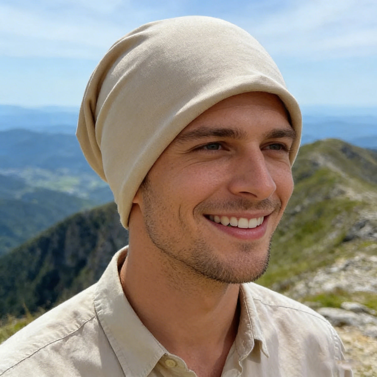 Solid Slouchy Knit Beanie with Soft Drape Shape