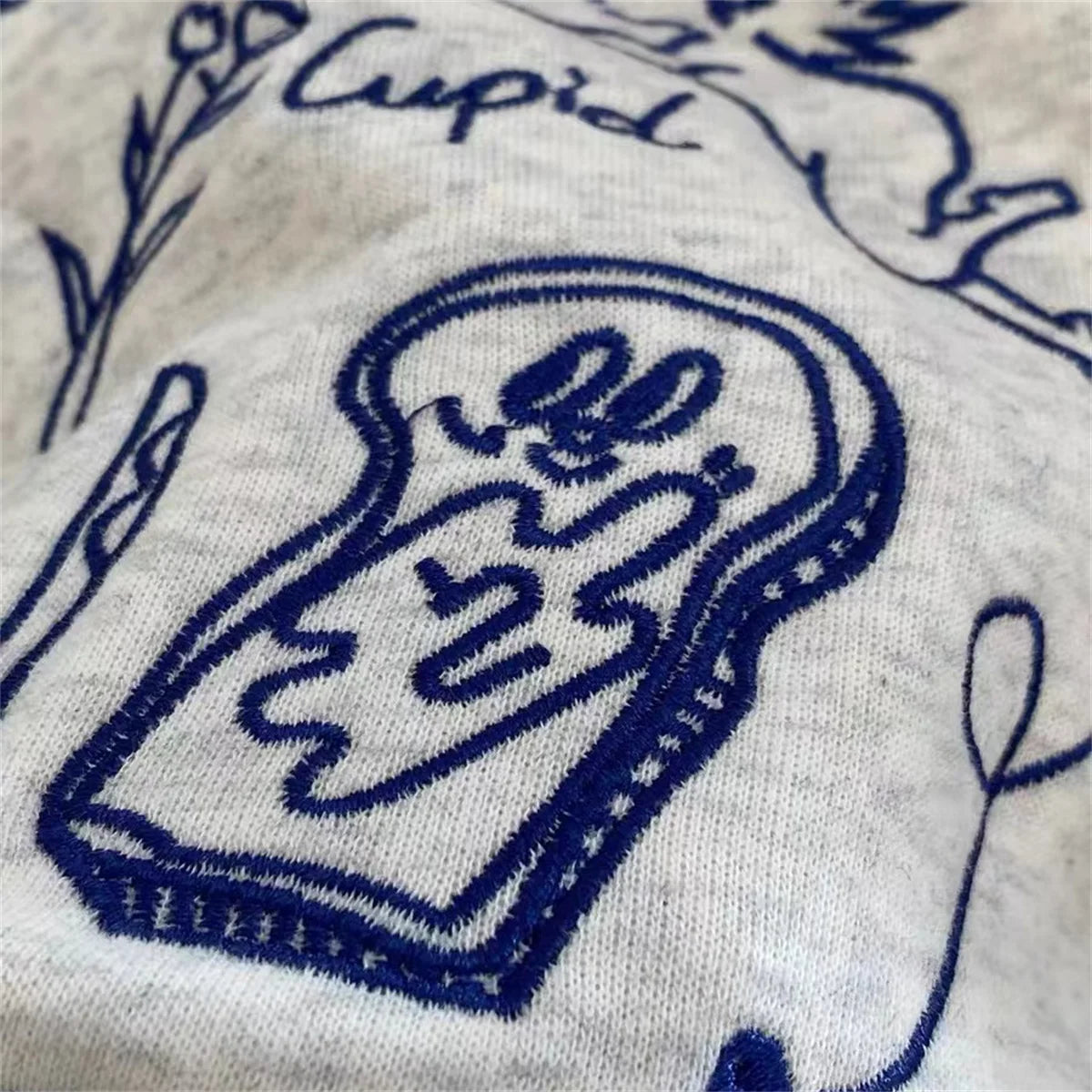 Embroidered Long Sleeve Pullover Casual Sweatshirt for Layering
