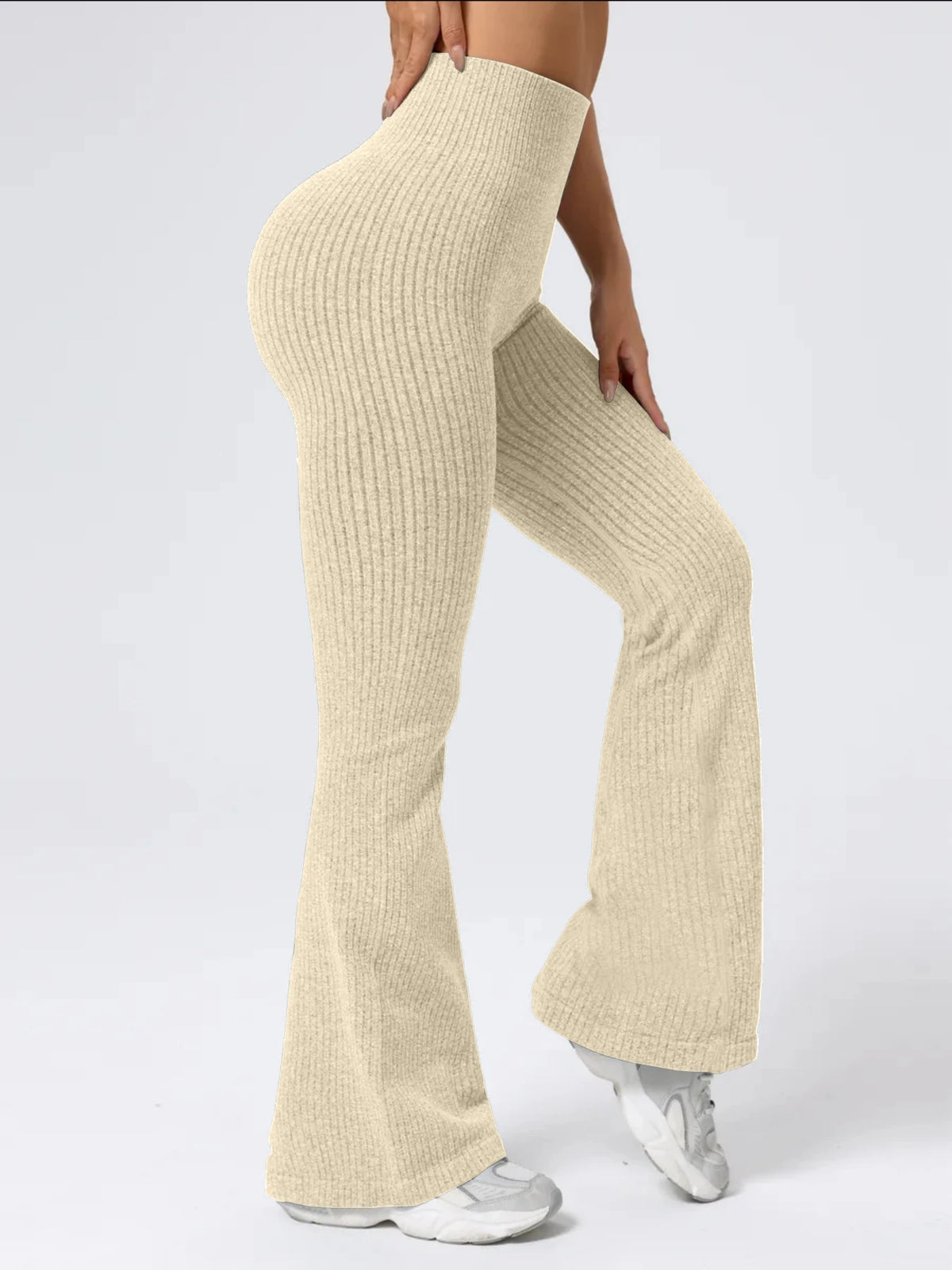 Women's Ribbed Flared Workout Pants