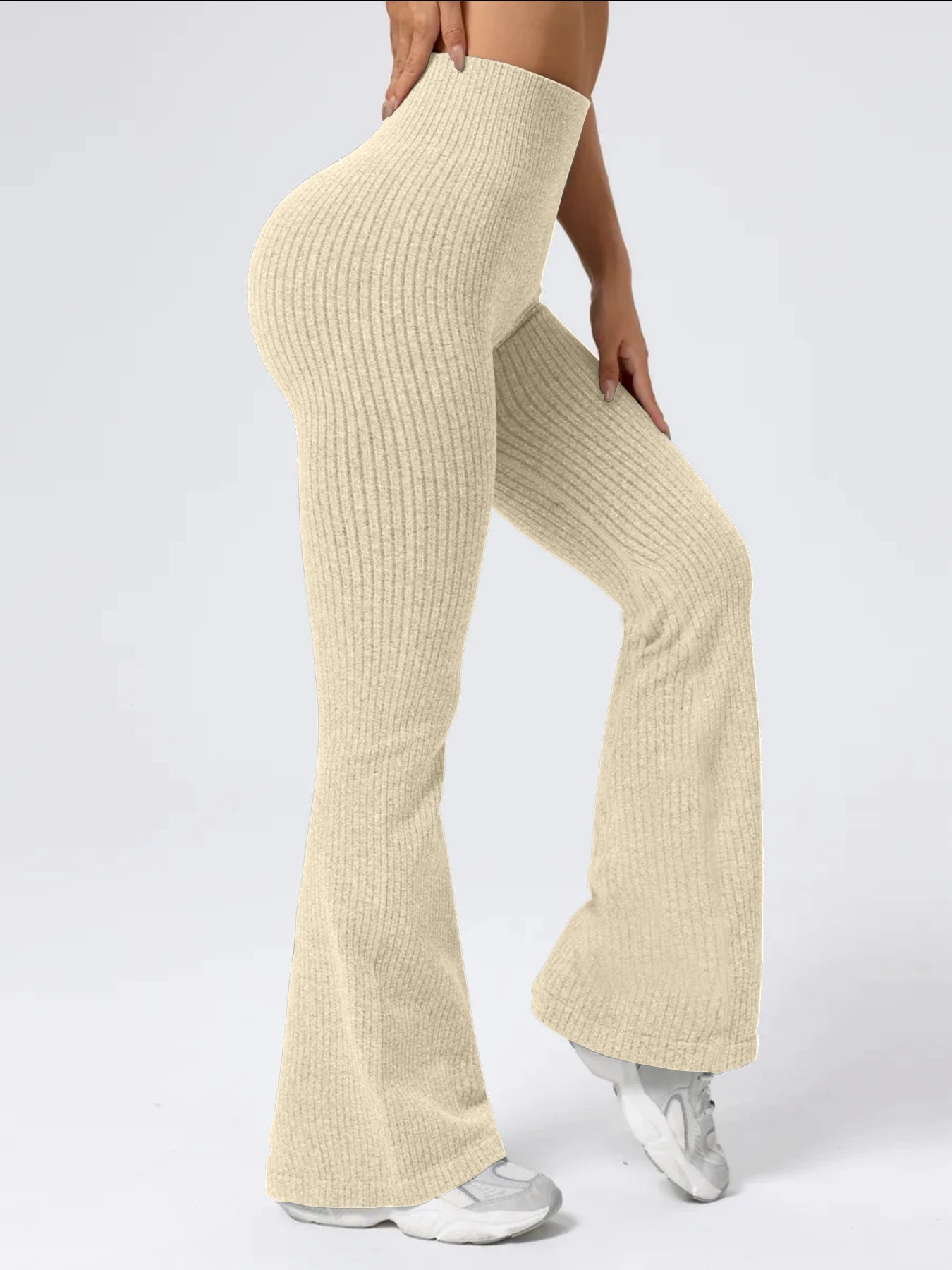 Women's Ribbed Flared Workout Pants