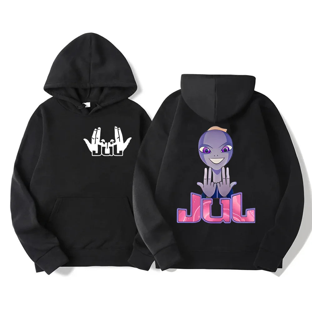 Long Sleeve Casual Hooded Sweatshirt with Relaxed Streetwear Styling