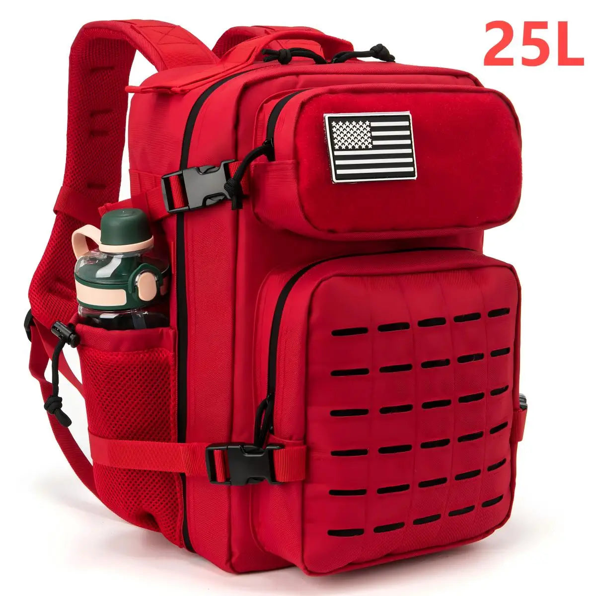 Tactical Backpack with Front Webbing and Separate Size-Labelled Colour Options