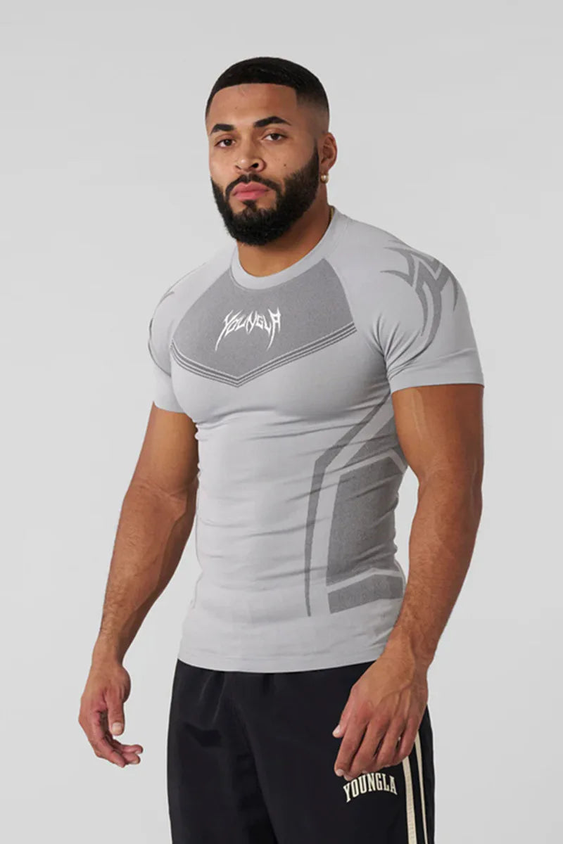 Fitted Crew Neck Short Sleeve Compression T Shirt