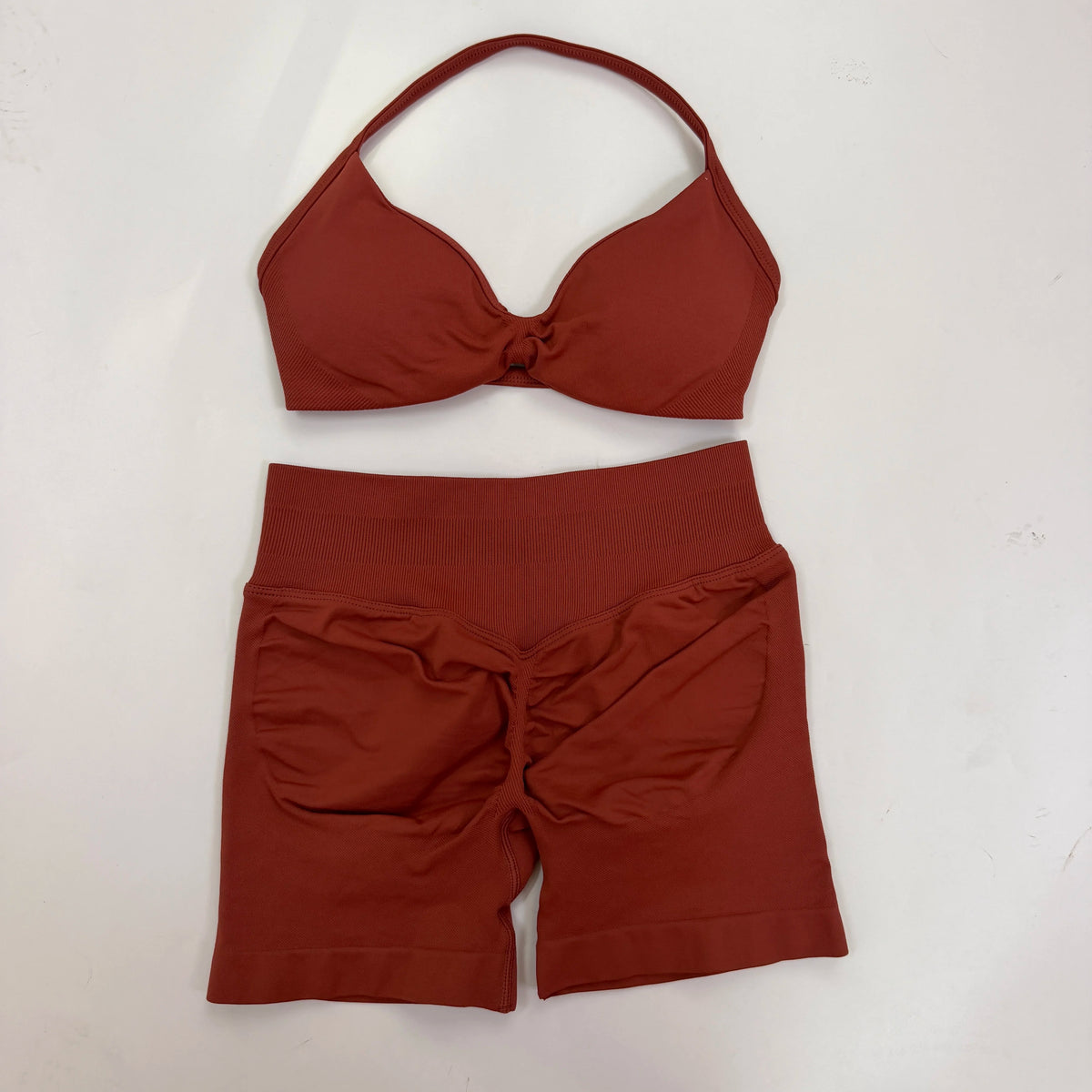 Women's Strappy Bra And Shorts Yoga Set For Workout Outfits