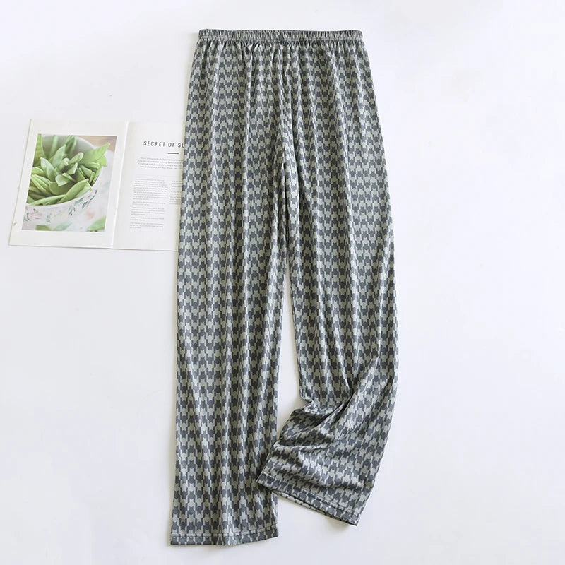 Men's Patterned Elastic Waist Straight Leg Pajama Lounge Pants