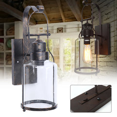 Outdoor Antique LED Loft Wall Lamp Glass Restaurant Cafe Bar Sconces Vintage Industrial Retro Wall Sconce for Bedroom