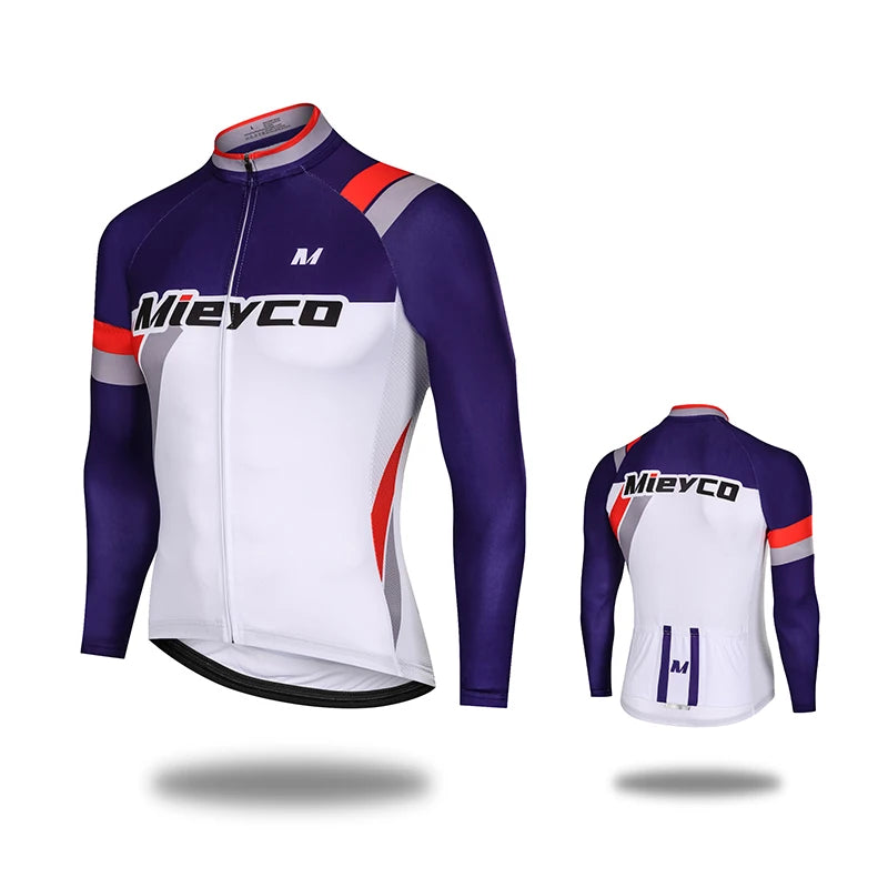 Mens Cycling Jersey Long Sleeve High Elastic for Spring Autumn Bike Riding and Outdoor Sports