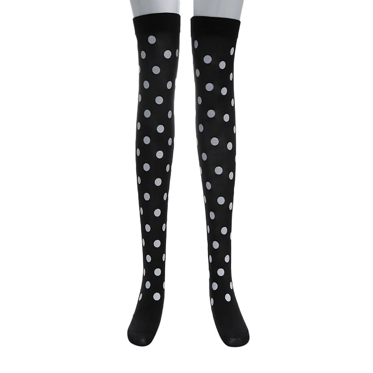 Patterned Knee High Stockings with Bat and Spiderweb Designs