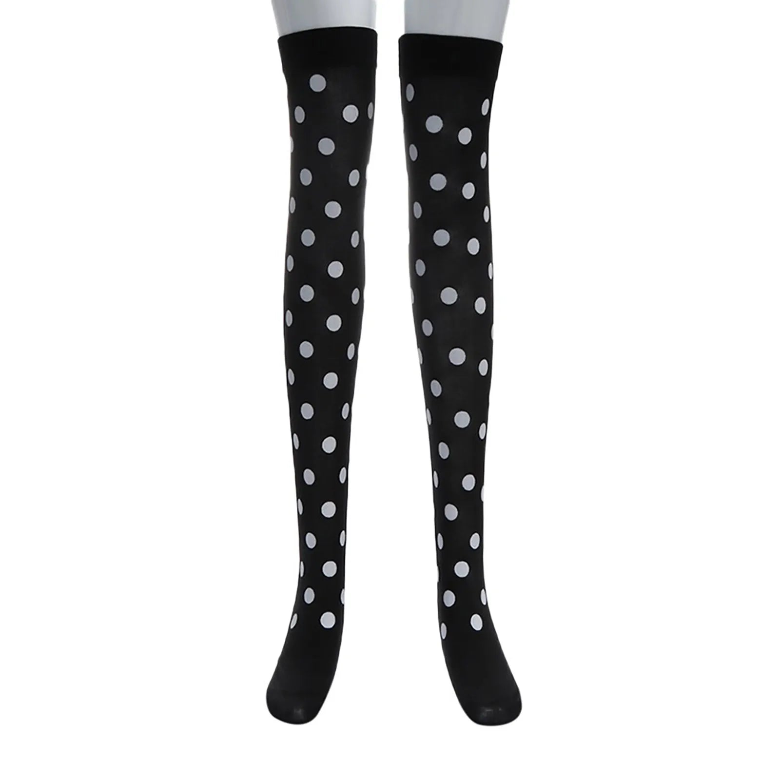 Patterned Knee High Stockings with Bat and Spiderweb Designs
