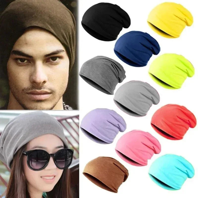 Solid Slouchy Pull On Beanie with Draped Crown