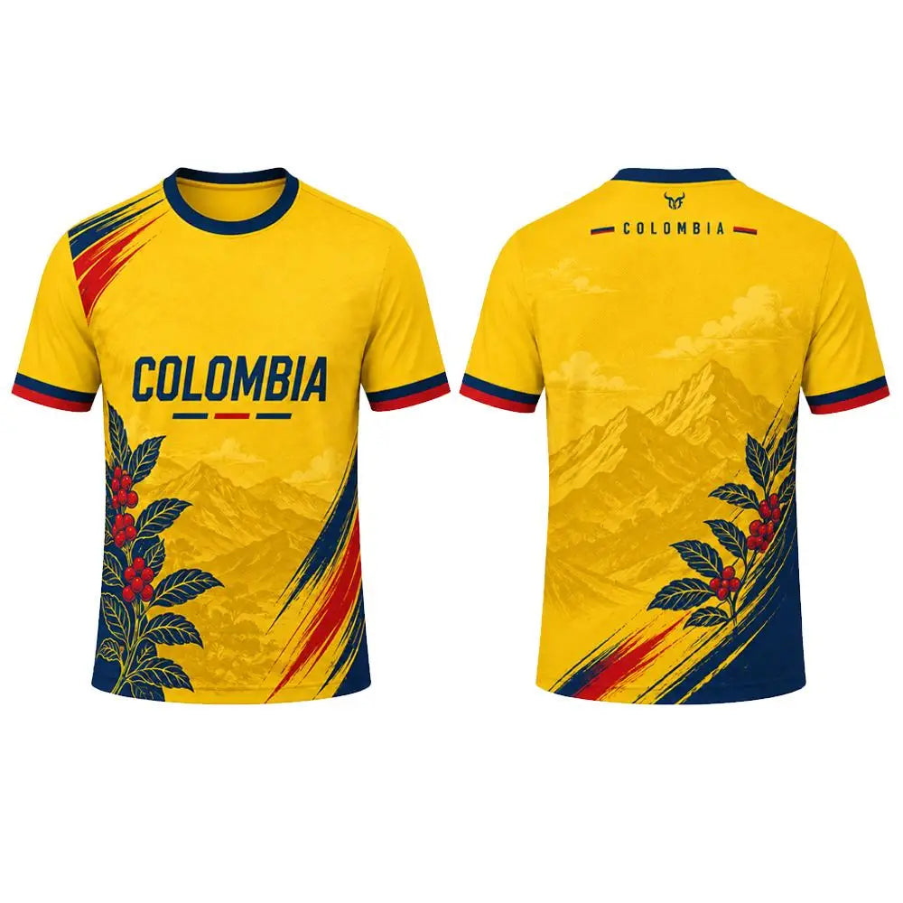 Colombia Flag Football Short Sleeve Jersey For Sports Outfits