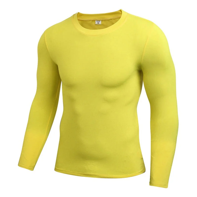 Fitted Crew Neck Long Sleeve Compression T Shirt