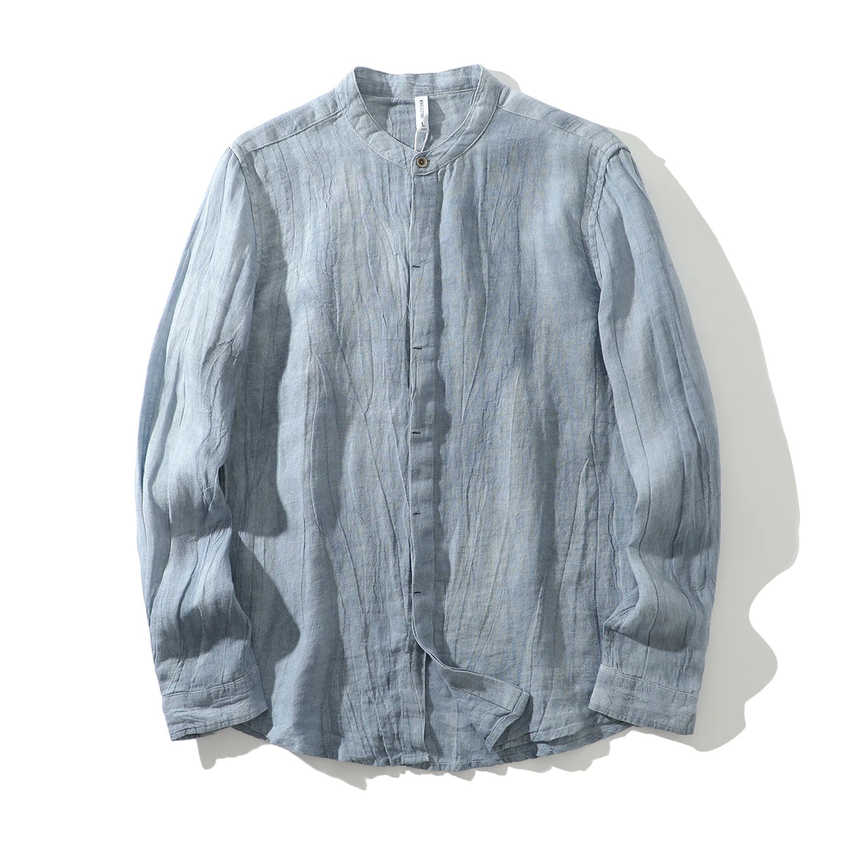 Women's Linen Long-Sleeve Stand-Collar Button-Up Shirt for Casual Summer Daily Wear Outfits