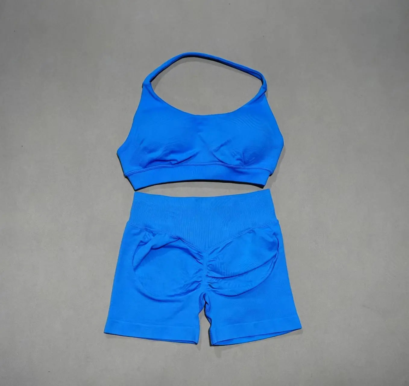 Women's Twist Halter Bra And Shorts Yoga Set