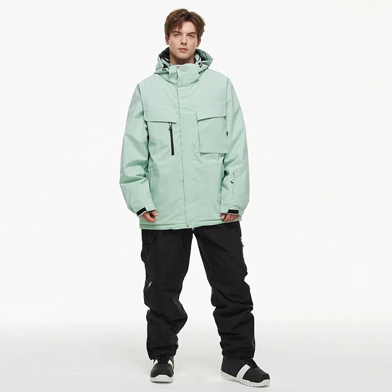 Hooded Ski Jacket and Pants Clothing Set with Style Options