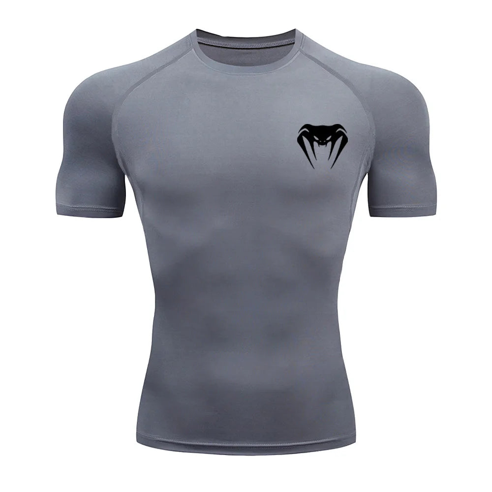 Fitted Crew Neck Short Sleeve Compression T Shirt