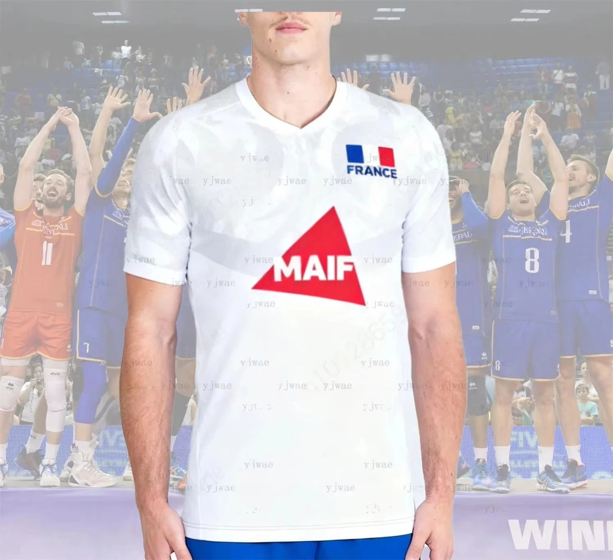 France Graphic Volleyball Short Sleeve Jersey For Sports Outfits