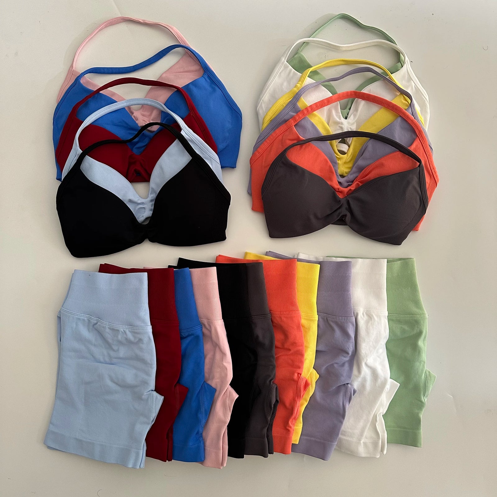 Women's Strappy Bra And Shorts Yoga Set For Workout Outfits