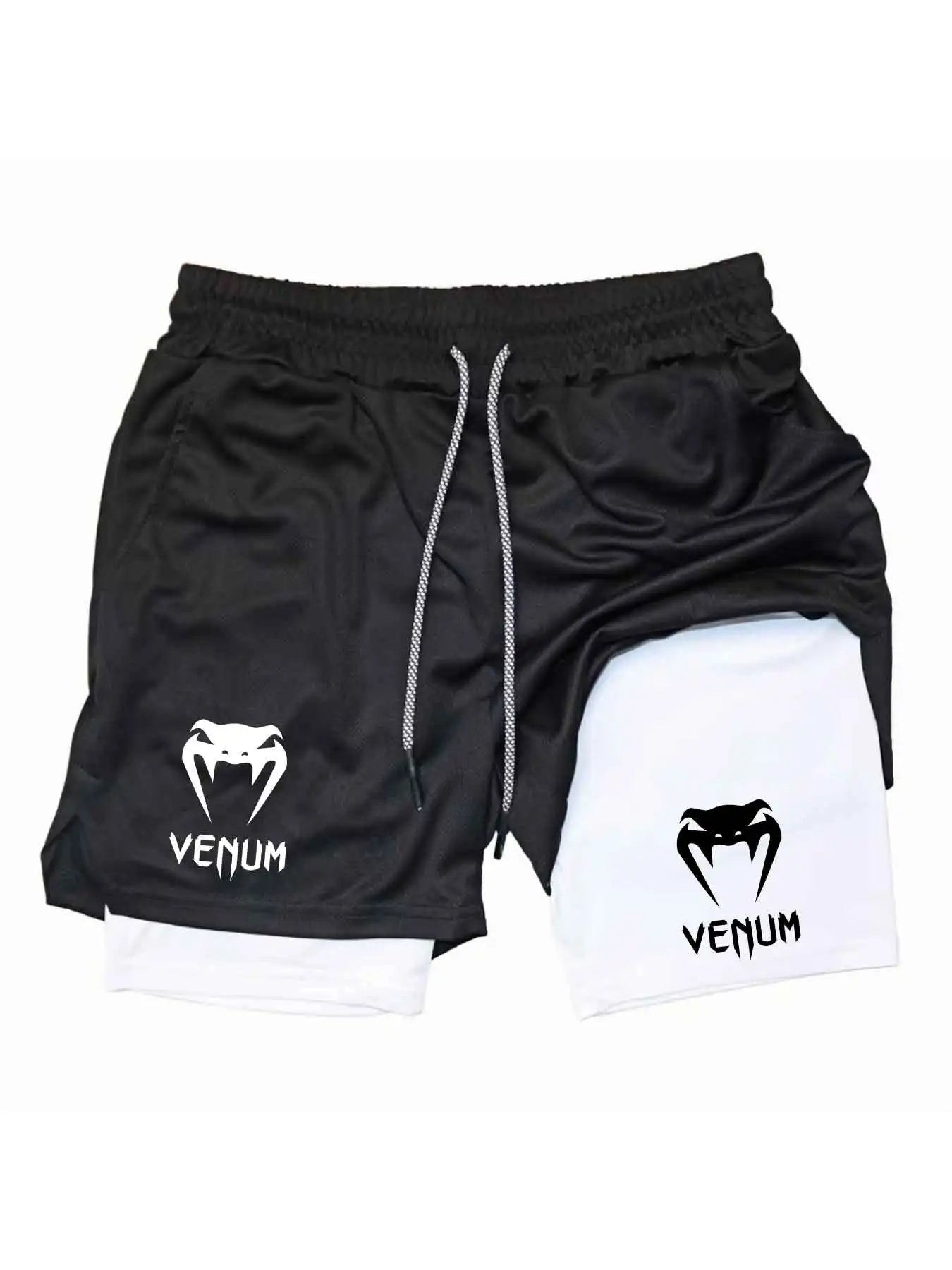 Double Layer Drawstring Running Shorts