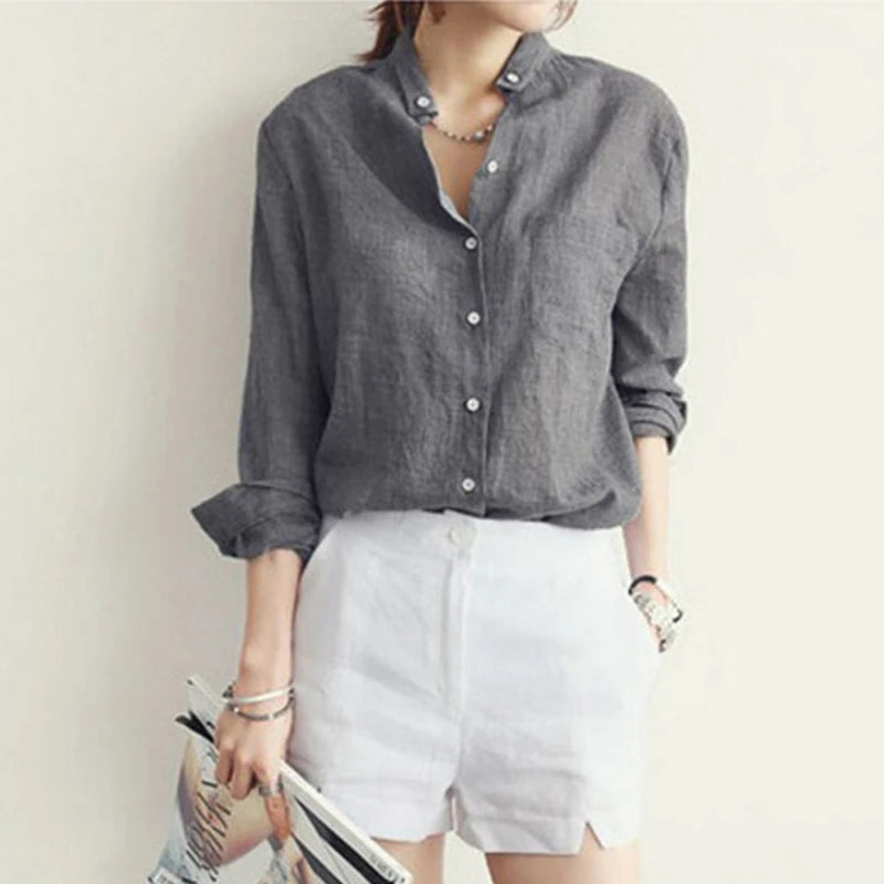 Women's Collared Long Sleeve Shirt