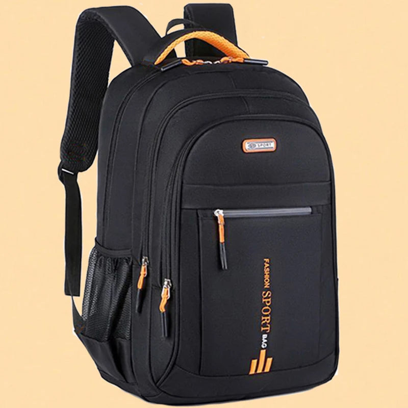 Multi Pocket Backpack with Contrasting Zippers and Carry Handle