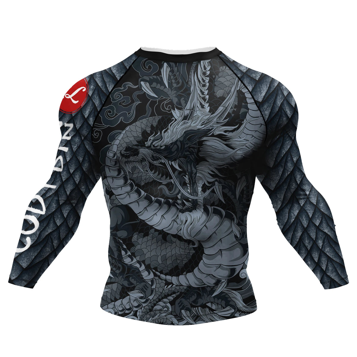 Graphic Long Sleeve Fitted Rash Guard for Training Wear