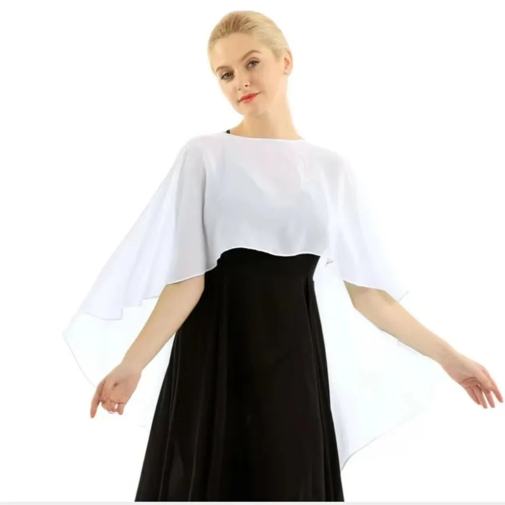 Sheer Flowing Drape Cape for Layering over Outfits