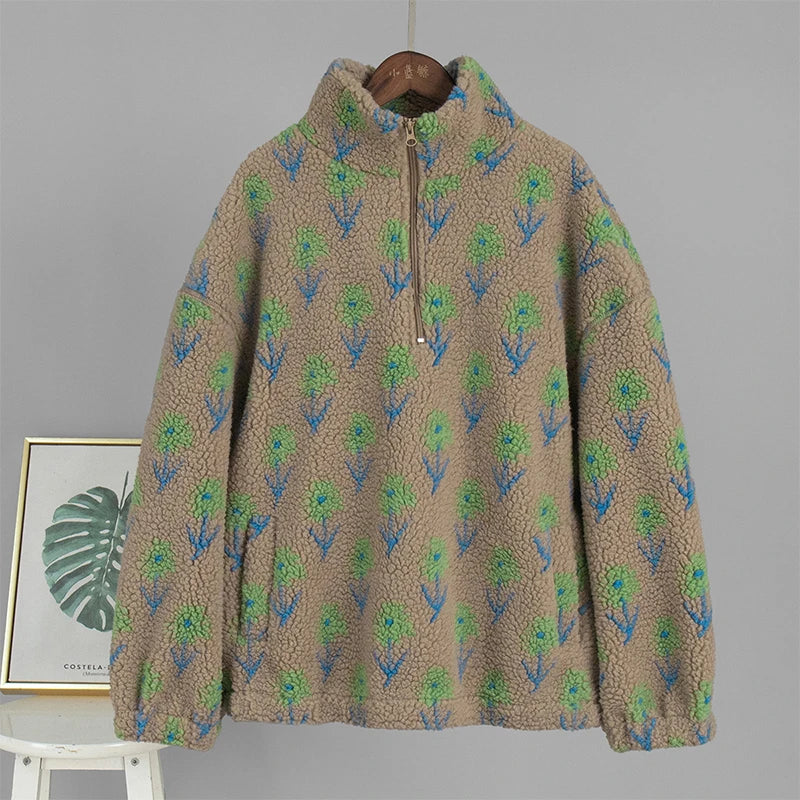 Floral Long Sleeve Pullover Casual Sweatshirt for Layering