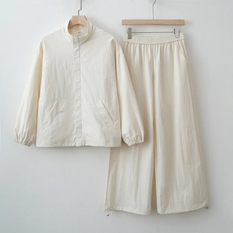 Women's Casual Zip Jacket and Pants Set